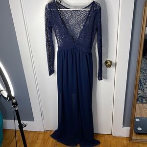 Blue maxi dress - great for weddings or formal events
